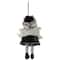 Plush Winter Angel Girl Hanging Christmas Ornament - 8.5" - Gray and Black